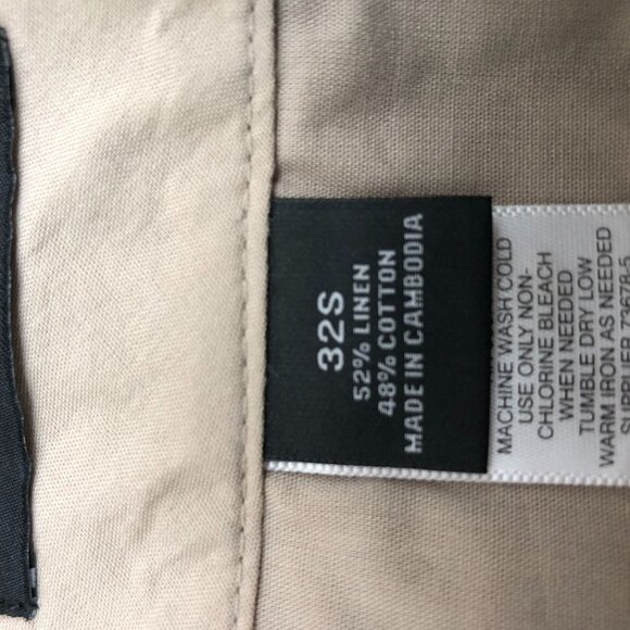 Liz Claiborne Mens Beige Linen-Cotton Blend Flat-Front Pants Size 32s - Picture 13 of 16